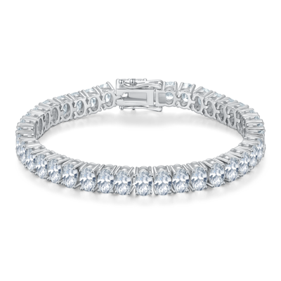 Oval Cut Moissanite Tennis Bracelet in S925 Silver (0.5ct per stone)
